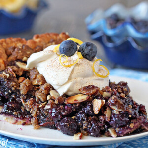 Blueberry Crumble Pie | From SugarHero.com