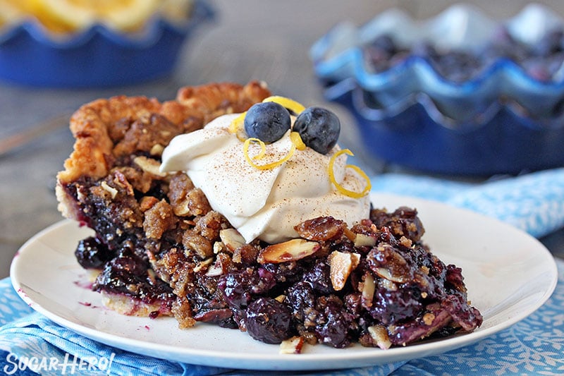 Blueberry Crumble Pie | From SugarHero.com