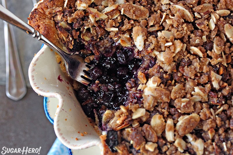 Blueberry Crumble Pie | From SugarHero.com