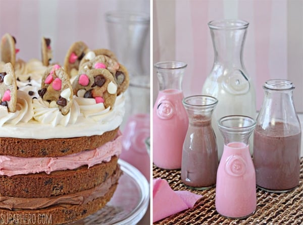 Neapolitan Chocolate Chip Cookie Cake | From SugarHero.com Neapolitan Chocolate Chip Cookie Cake | From SugarHero.com
