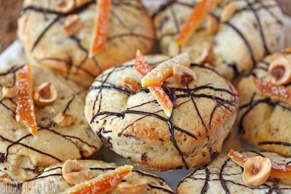 Hazelnut Orange Chocolate Scones | From SugarHero.com