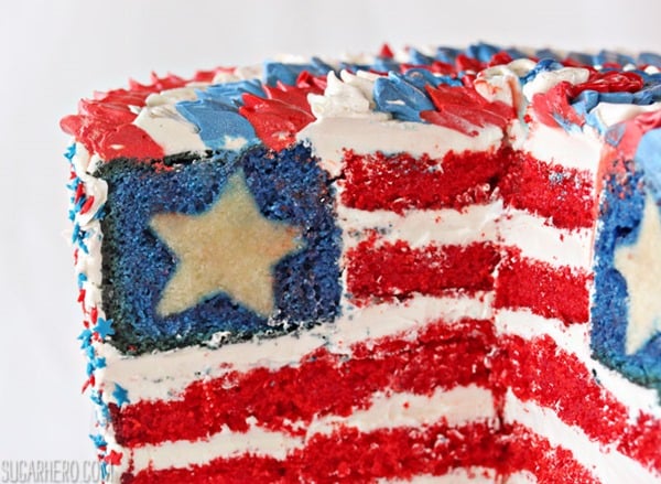 American Flag Layer Cake | SugarHero.com