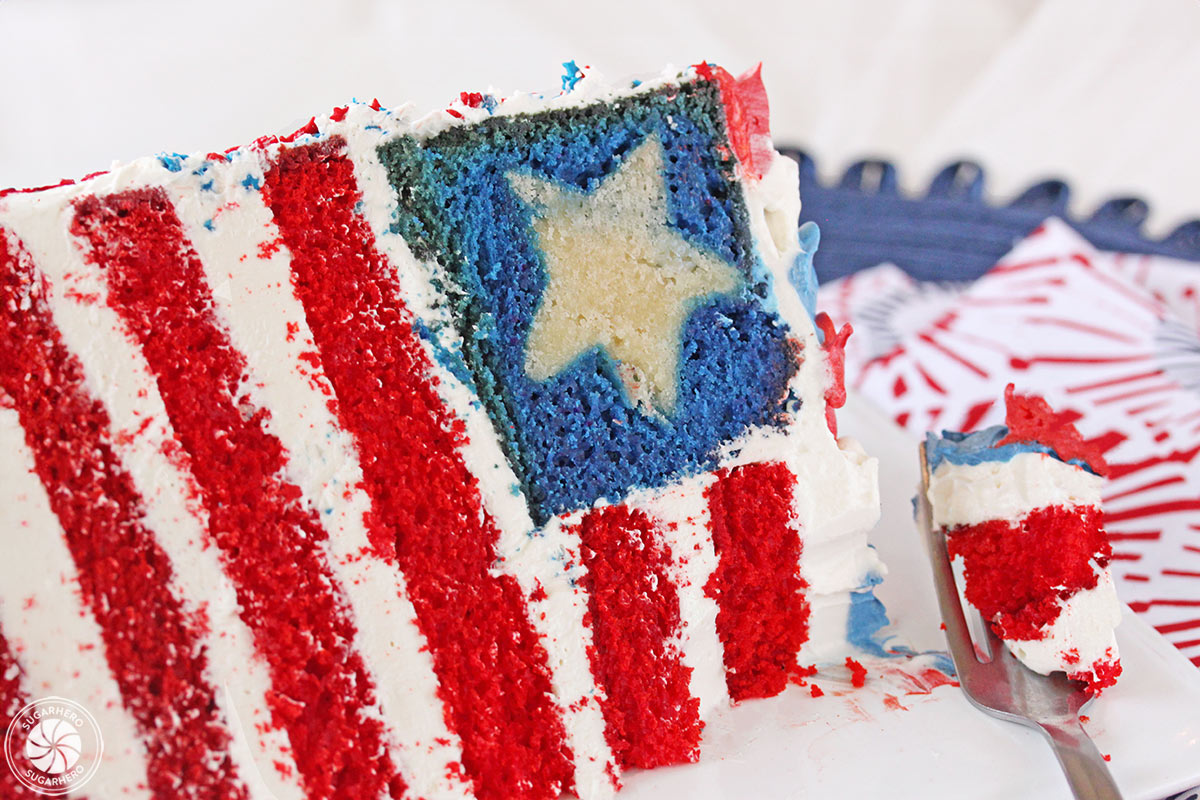 American Flag Layer Cake | SugarHero.com