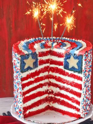 American Flag Layer Cake | SugarHero.com