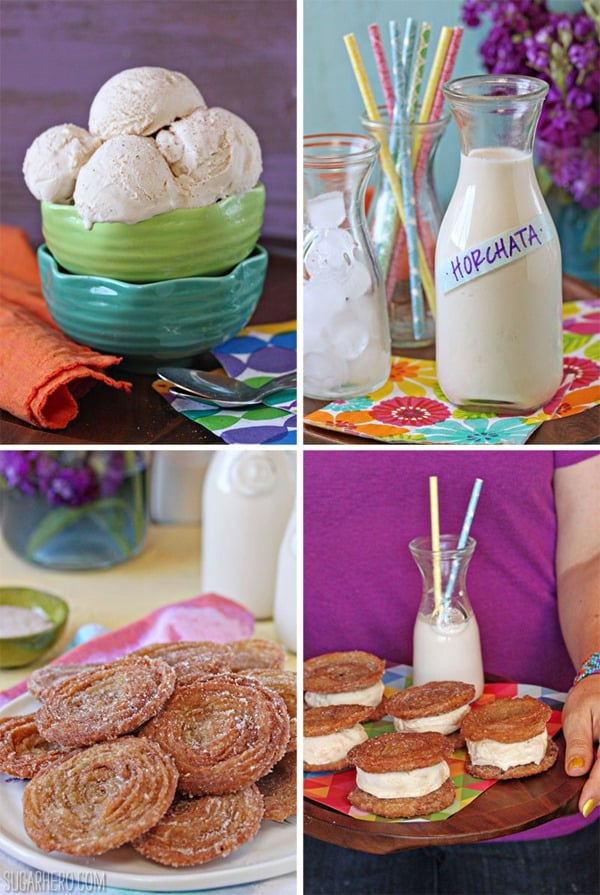 Churro Ice Cream Sandwiches | From SugarHero.com