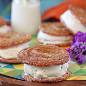 Churro Ice Cream Sandwiches | From SugarHero.com