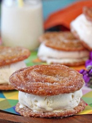 Churro Ice Cream Sandwiches | From SugarHero.com