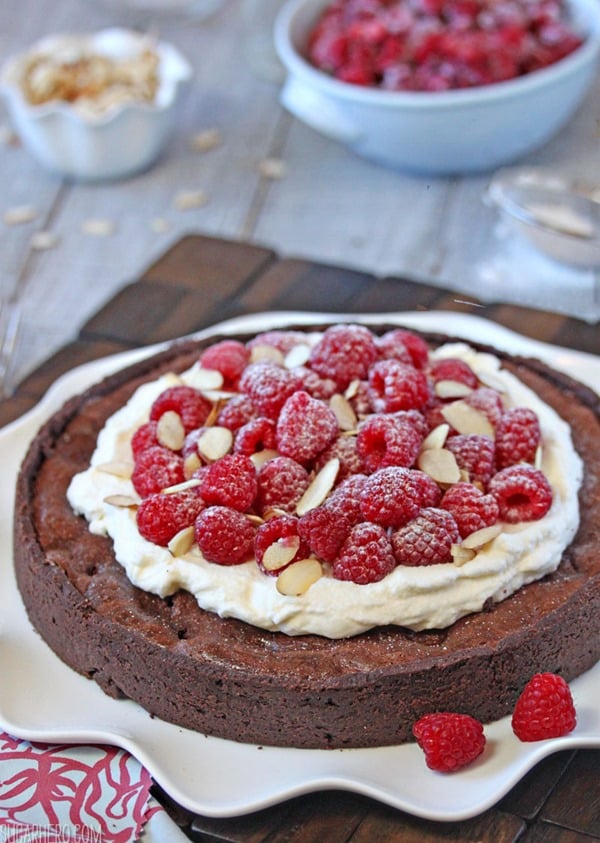 Chocolate Raspberry Almond Truffle Tart | From SugarHero.com Chocolate Raspberry Almond Truffle Tart | From SugarHero.com