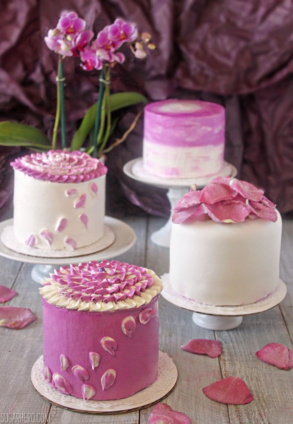 Radiant Orchid Mini Cakes | From SugarHero.com