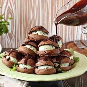 Chocolate Profiteroles with Fresh Mint Ice Cream | From SugarHero.com