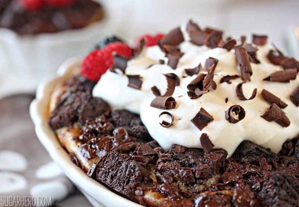 Brownie Bread Pudding | From SugarHero.com Brownie Bread Pudding | From SugarHero.com