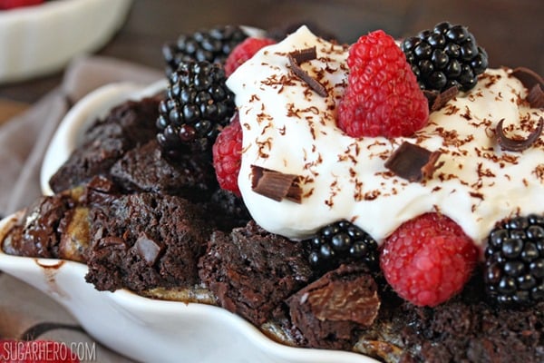 Brownie Bread Pudding | From SugarHero.com
