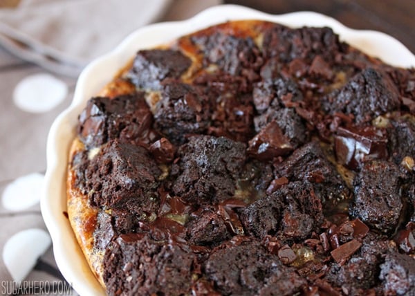 Brownie Bread Pudding | From SugarHero.com Brownie Bread Pudding | From SugarHero.com