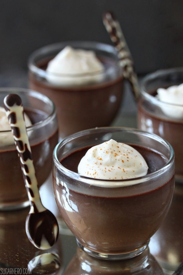 Chocolate Chai Pots de Creme | From SugarHero.com Chocolate Chai Pots de Creme | From SugarHero.com