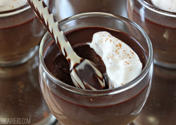 Chocolate Chai Pots de Creme | From SugarHero.com