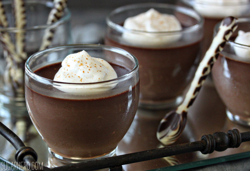 Chocolate Chai Pots de Creme | From SugarHero.com