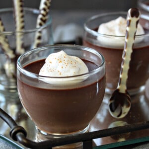 Close up of Chocolate Chai Pots de Creme.
