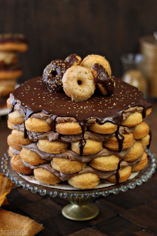 Doughnut Cake With Mocha Whipped Cream | From SugarHero.com