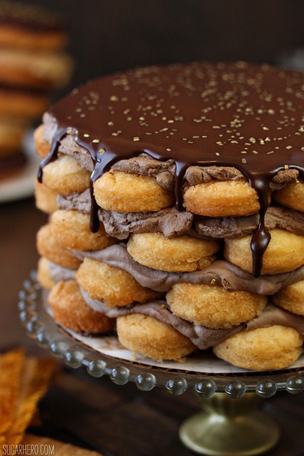 Doughnut Cake With Mocha Whipped Cream | From SugarHero.com