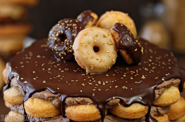 Doughnut Cake With Mocha Whipped Cream | From SugarHero.com