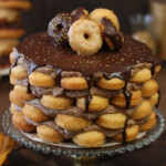 Close up of a Doughnut Cake.