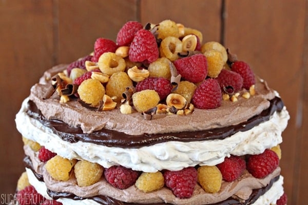 Hazelnut Meringue Cake | From SugarHero.com