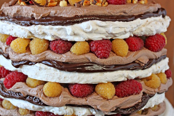 Hazelnut Meringue Cake | From SugarHero.com