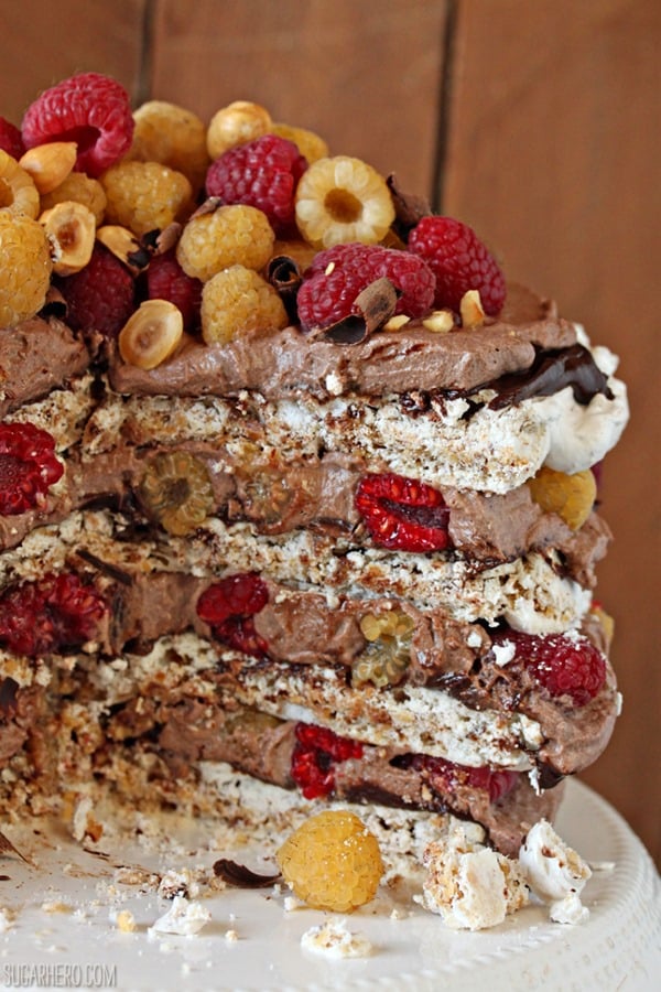 Hazelnut Meringue Cake | From SugarHero.com