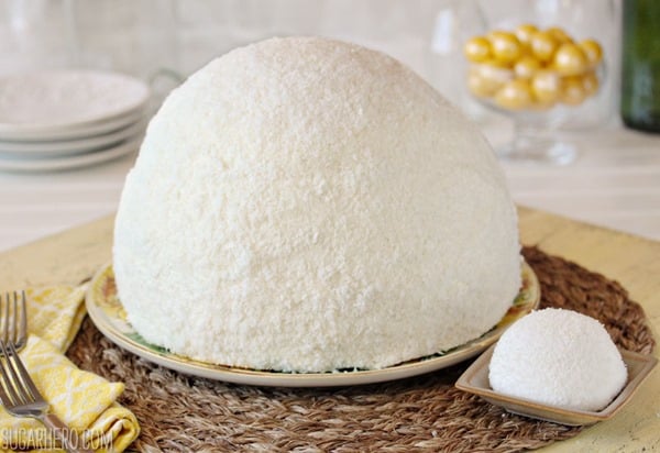 Lemon Coconut Snowball Cake | From SugarHero.com