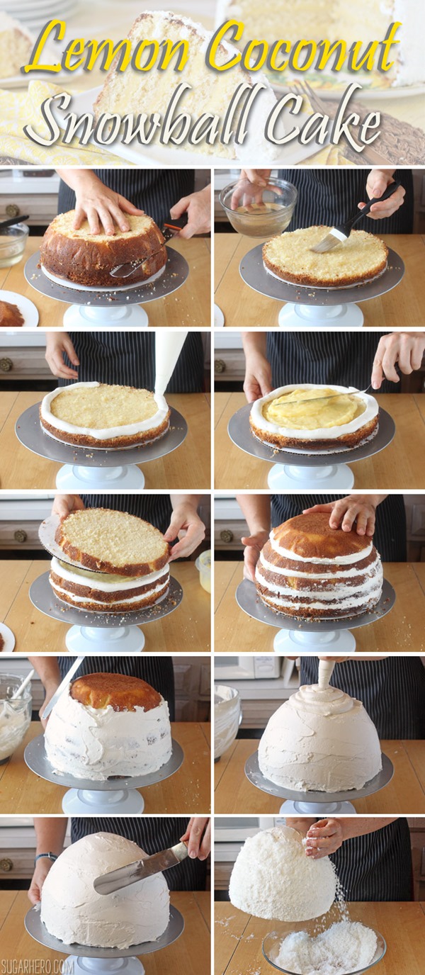 How to Make A Lemon Coconut Snowball Cake | From SugarHero.com