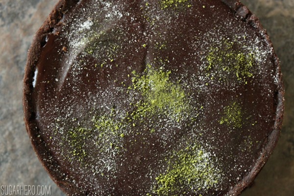 Matcha Chocolate Tarts | From SugarHero.com
