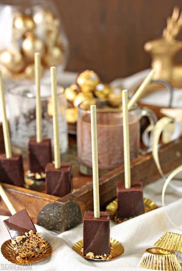 Hazelnut Hot Chocolate On A Stick | From SugarHero.com