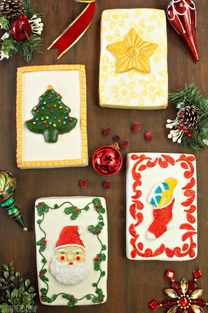 Vintage Christmas Card Cakes | From SugarHero.com