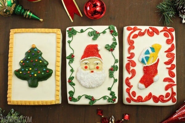 Vintage Christmas Card Cakes | From SugarHero.com