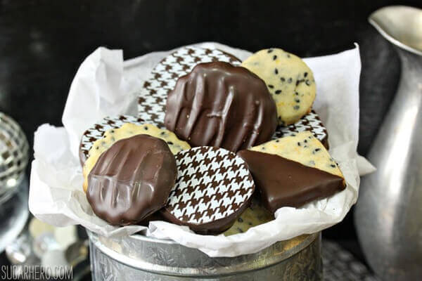 Black Sesame Shortbread Cookies | From SugarHero.com