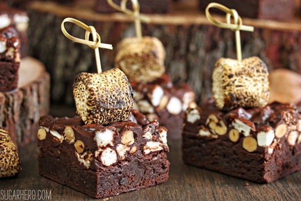 Campfire Rocky Road Brownies | From SugarHero.com