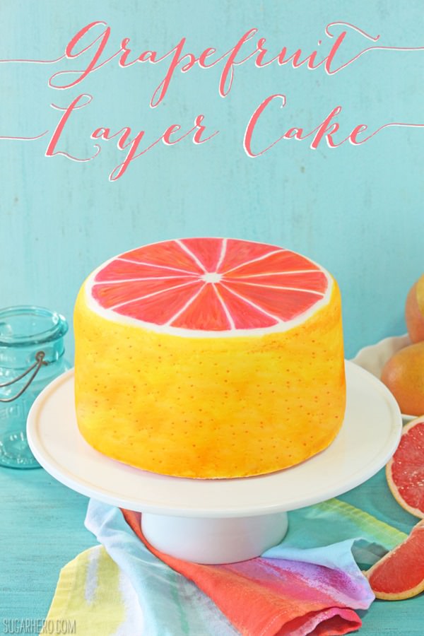 Grapefruit Layer Cake with Grapefruit Curd SugarHero