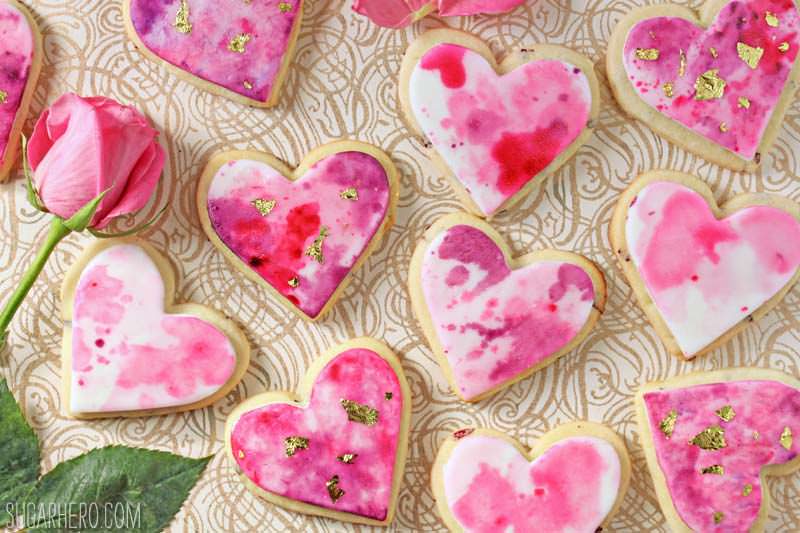 Watercolor Rose Sugar Cookies SugarHero