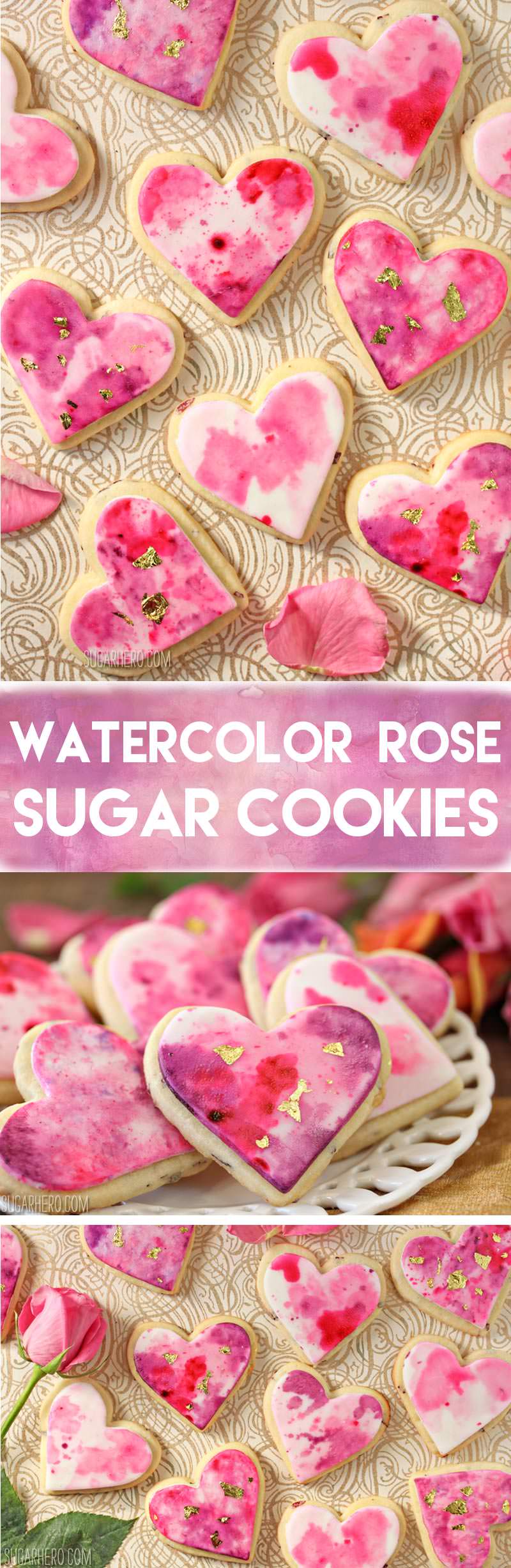 Watercolor Rose Sugar Cookies SugarHero
