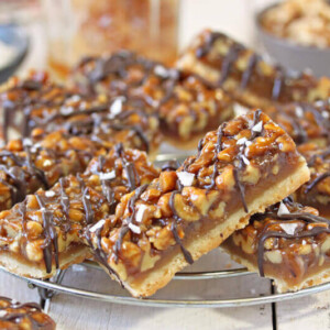 Salted Honey Walnut Bars | From SugarHero.com