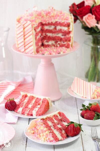 Strawberries and Cream Layer Cake - SugarHero
