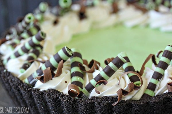 Fresh Mint Grasshopper Pie | From SugarHero.com