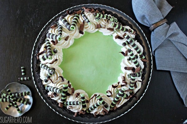 Fresh Mint Grasshopper Pie | From SugarHero.com