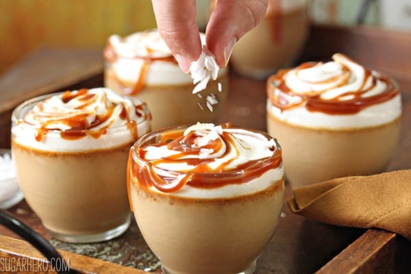 Butterscotch Pots de Creme | From SugarHero.com