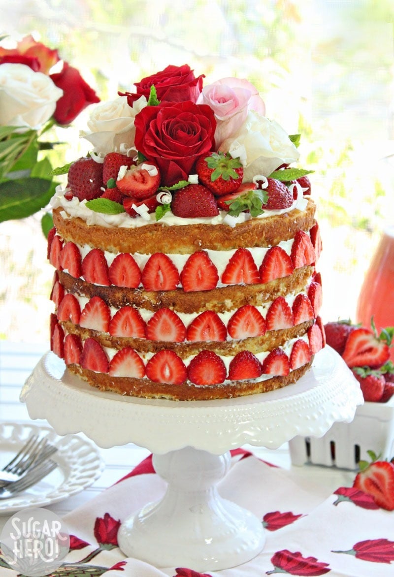 Strawberry Rhubarb Shortcake | From SugarHero.com