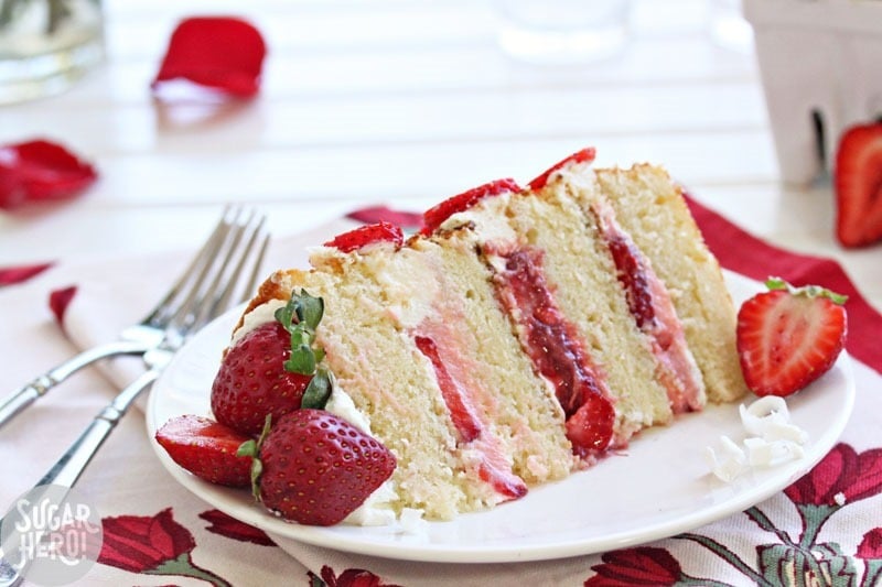 Strawberry Rhubarb Shortcake | From SugarHero.com