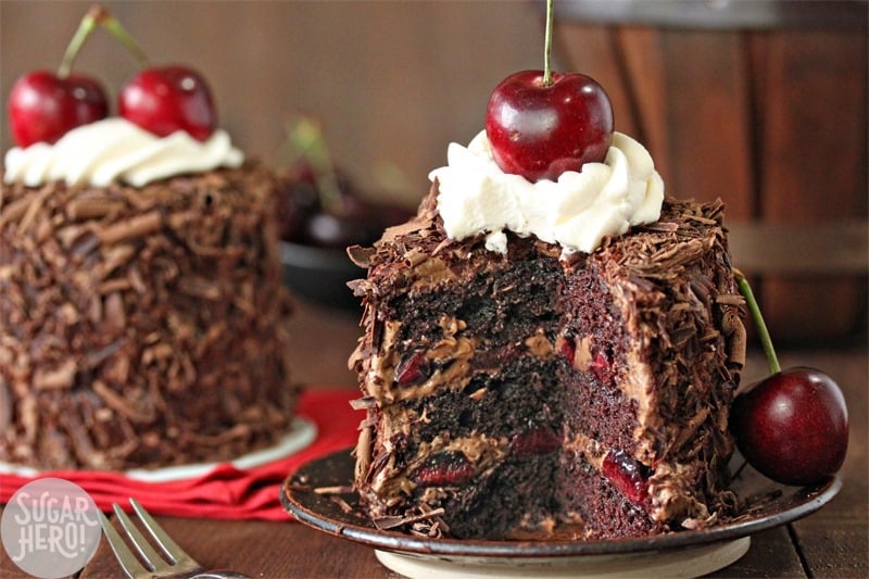 Black Forest Mini Cakes | From SugarHero.com
