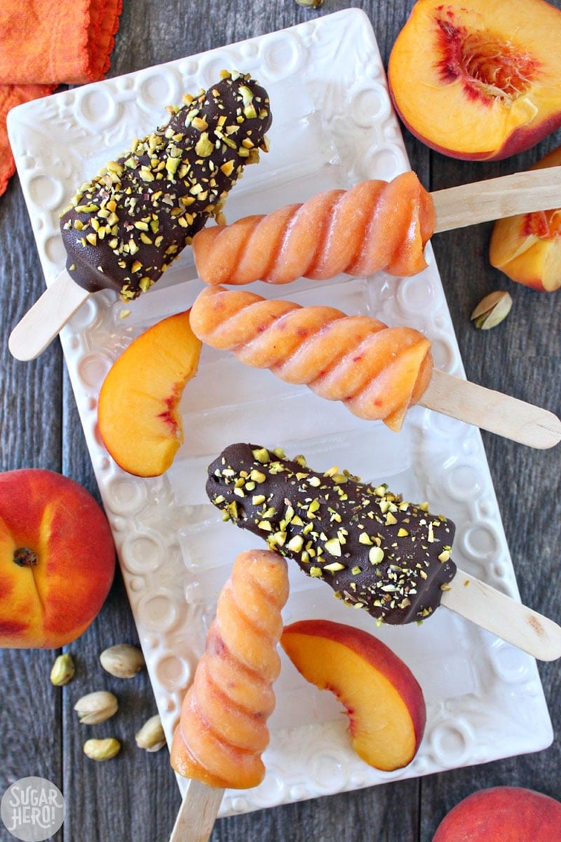 Peach Passion Pops | From SugarHero.com Peach Passion Pops | From SugarHero.com