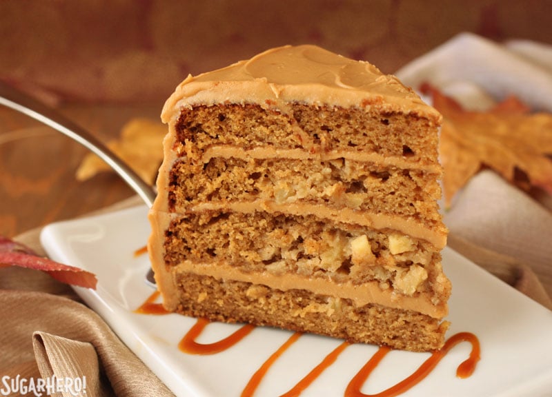 Caramel Apple Cake | From SugarHero.com