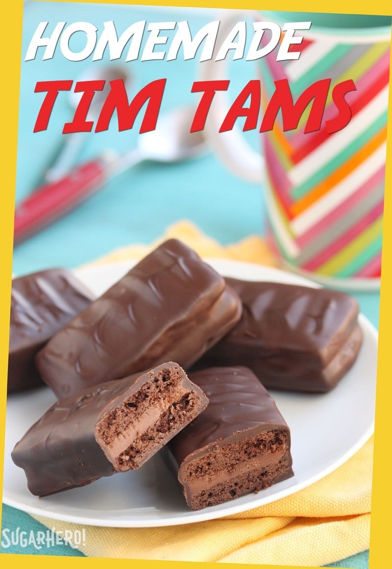 Homemade Tim Tams - Chocolate sandwich cookies with chocolate frosting! | From SugarHero.com